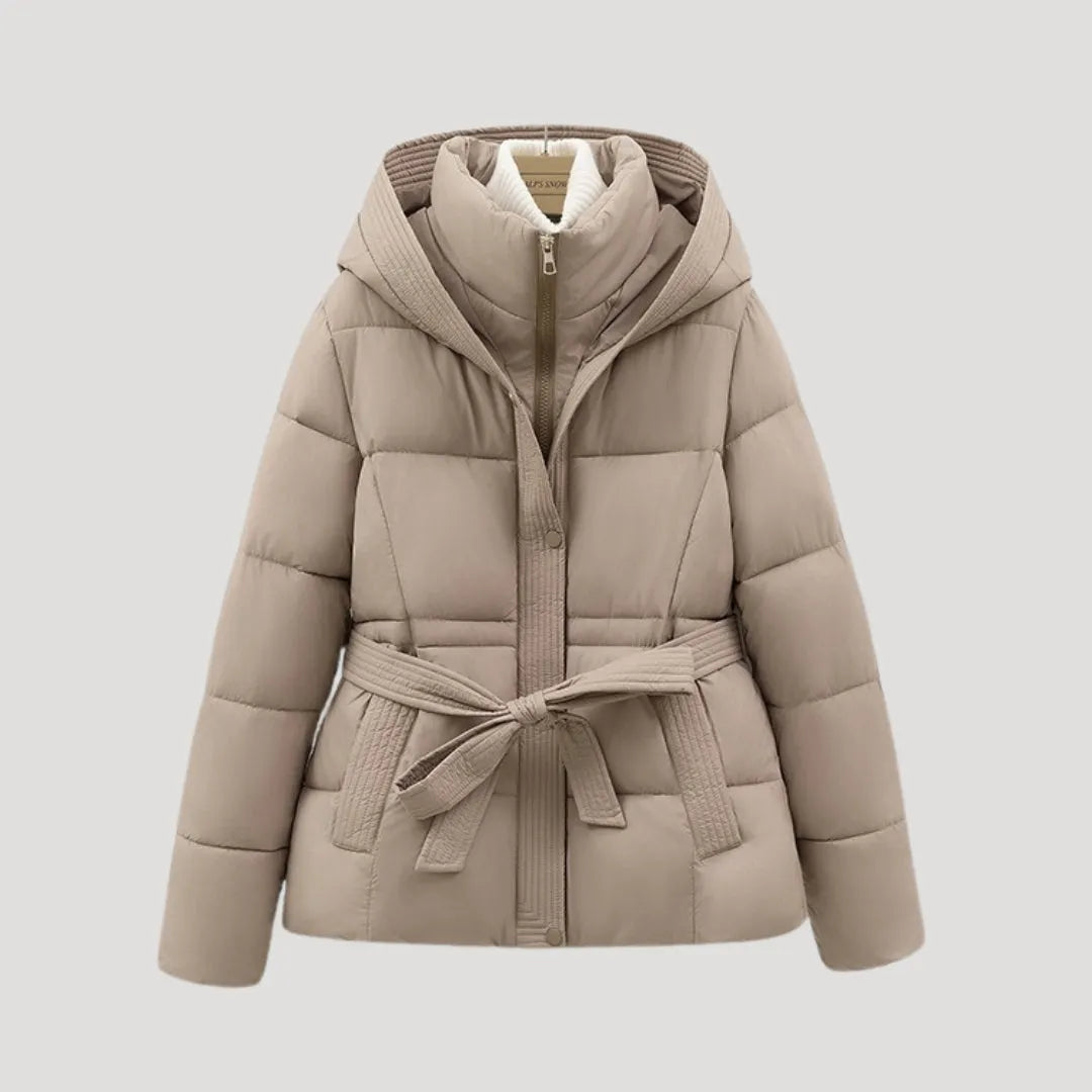 Brygida Pikowany Płaszcz Damski z Paskiem | Zimowy i Elegancki Butik Modowy