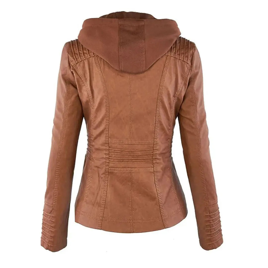 Eunice | Damska Skórzana Kurtka | Lekka PU Butik Modowy