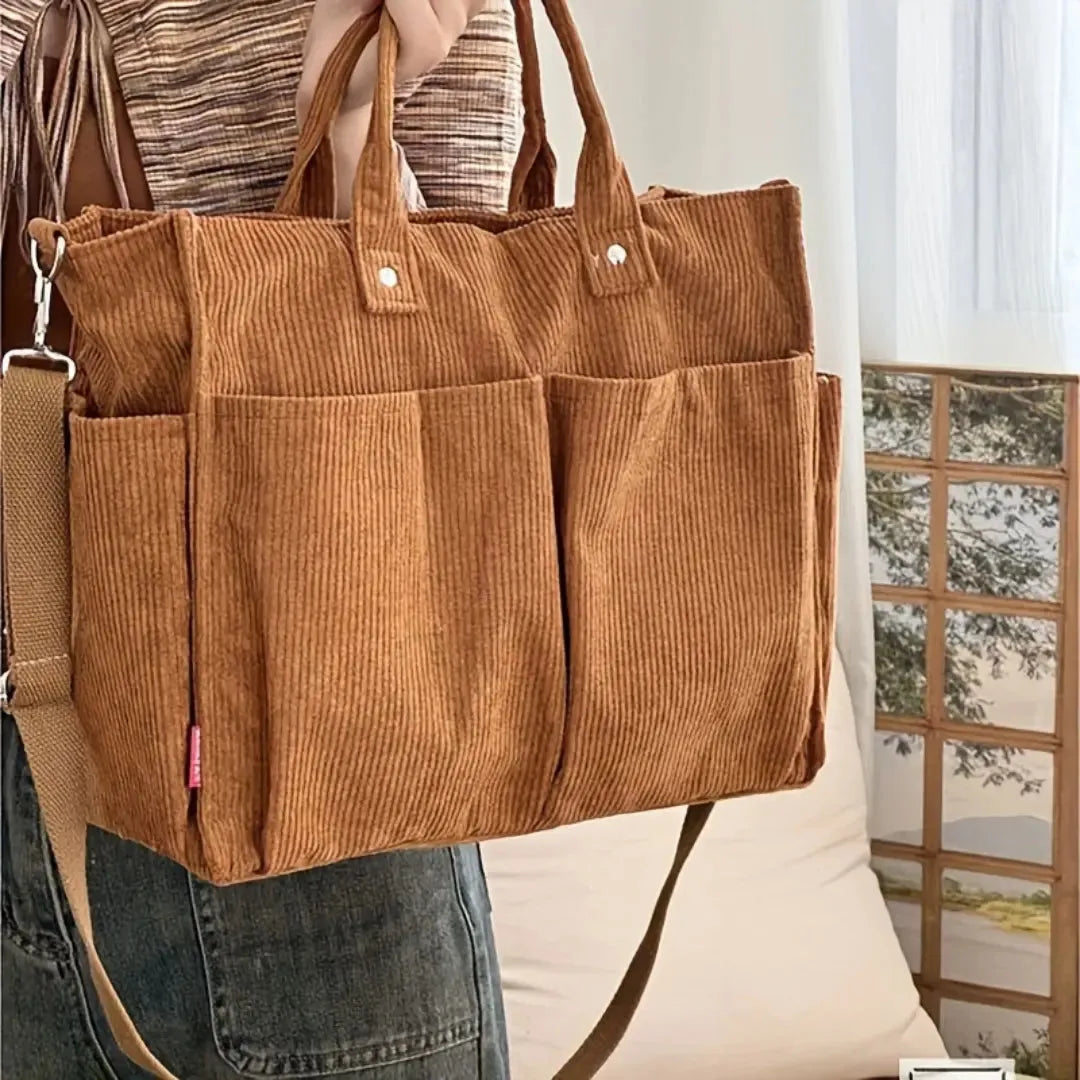 Frydryka Damska Torebka Shopper Sztruksowa | Stylowa i Pojemna Butik Modowy