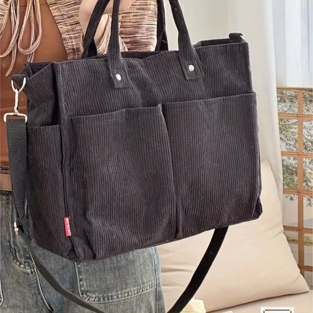 Frydryka Damska Torebka Shopper Sztruksowa | Stylowa i Pojemna Butik Modowy
