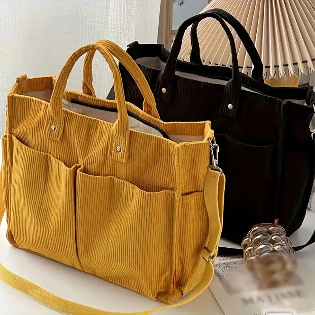 Frydryka Damska Torebka Shopper Sztruksowa | Stylowa i Pojemna Butik Modowy