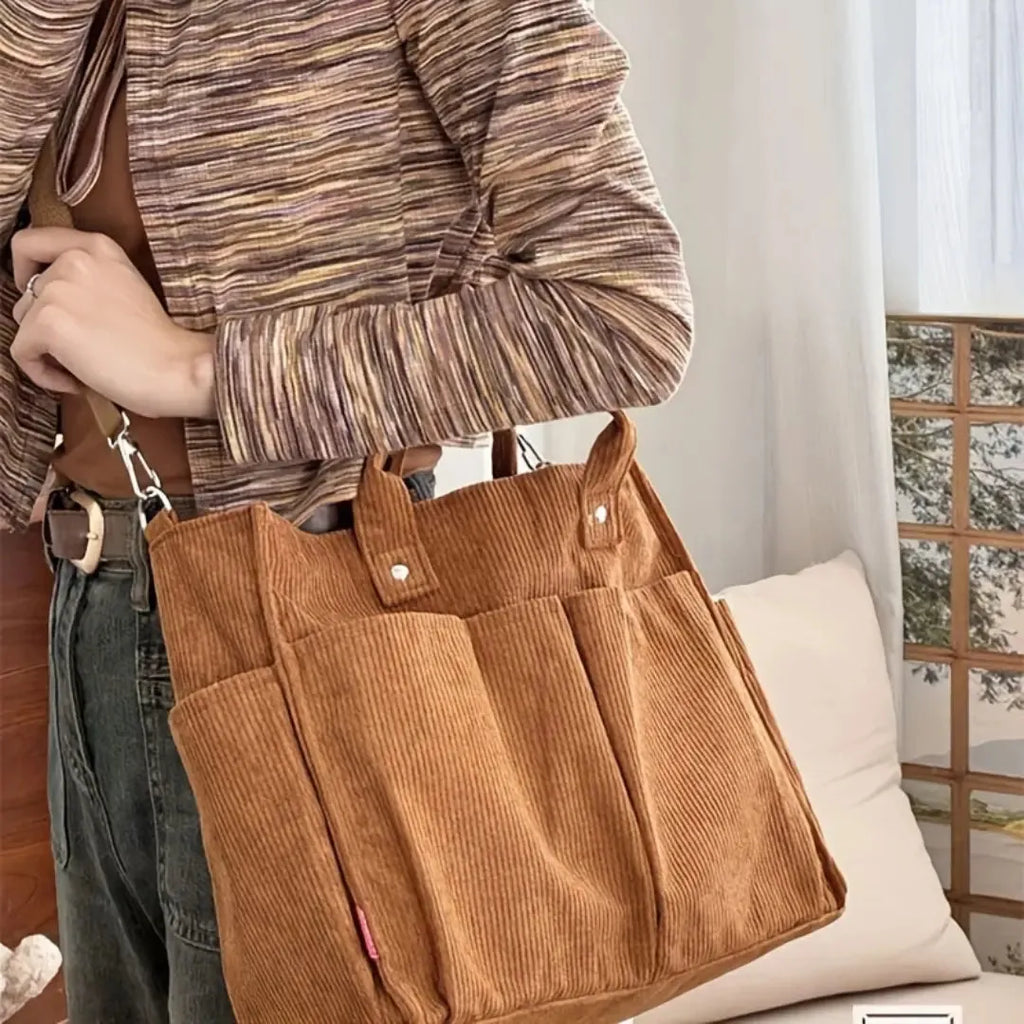 Frydryka Damska Torebka Shopper Sztruksowa | Stylowa i Pojemna Butik Modowy