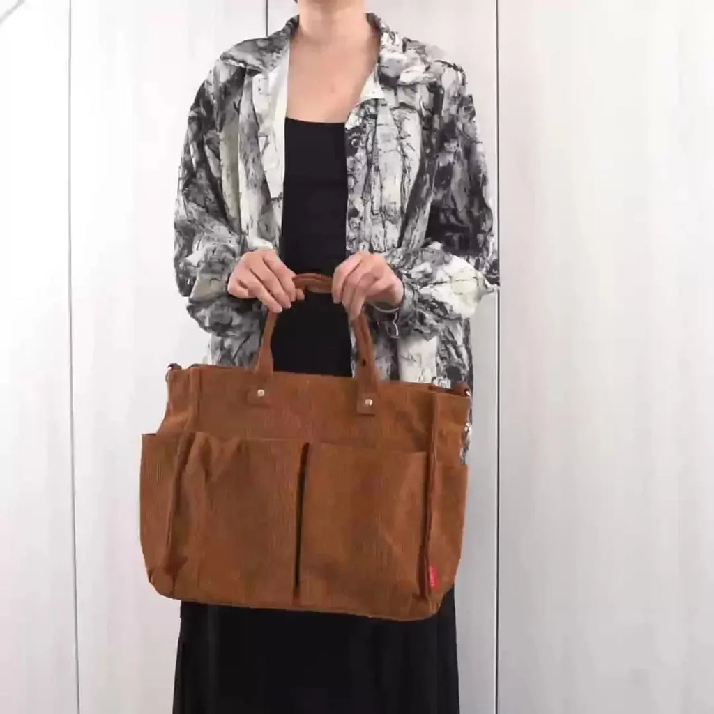 Frydryka Damska Torebka Shopper Sztruksowa | Stylowa i Pojemna Butik Modowy