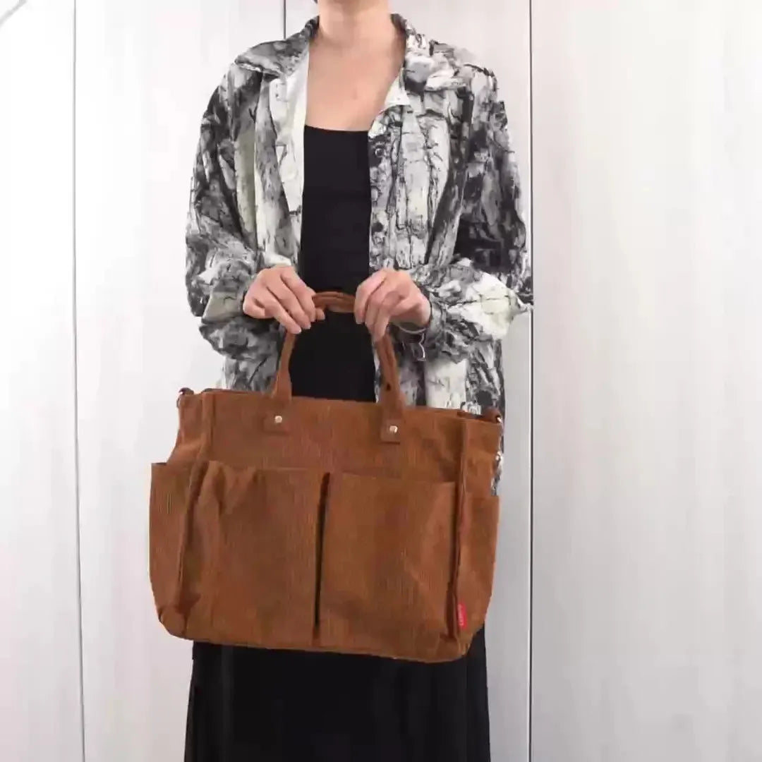 Frydryka Damska Torebka Shopper Sztruksowa | Stylowa i Pojemna Butik Modowy