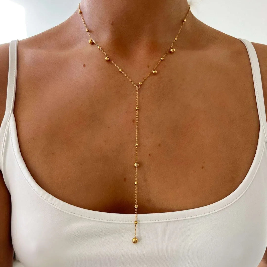 Hania Długi Naszyjnik z Koralikami | Minimalistyczny Elegancka biżuteria Butik Modowy