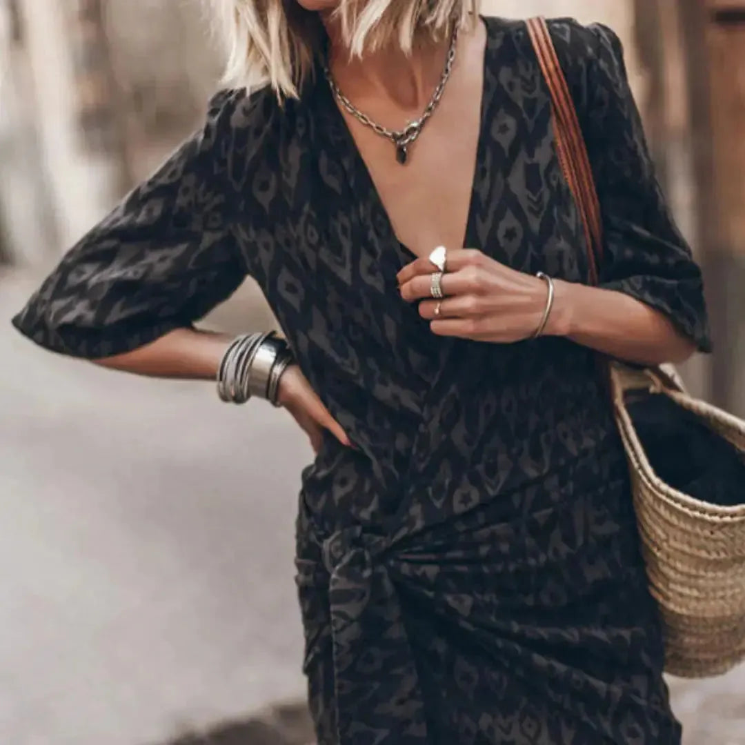 Isadora | Sukienka Damska Letnia Kopertowa | Midi Butik Modowy