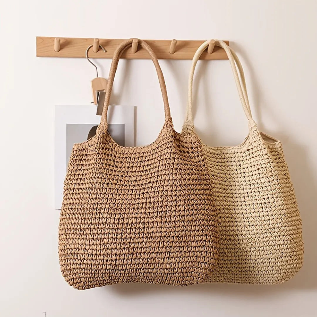 Janka Pleciona Torebka Damska Shopper | Duża i Pojemna Butik Modowy