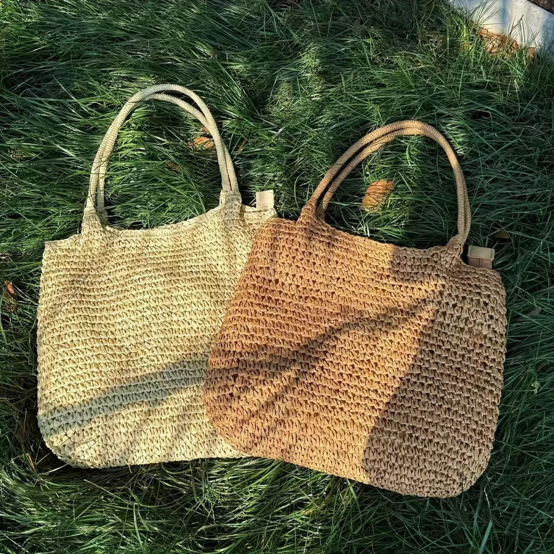Janka Pleciona Torebka Damska Shopper | Duża i Pojemna Butik Modowy