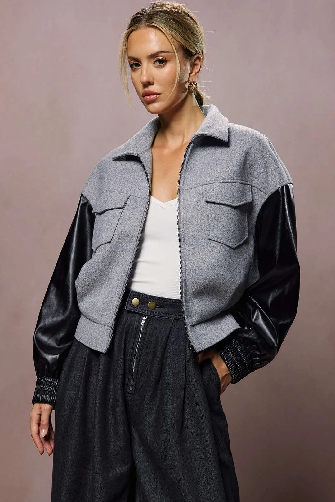 Kalina | Szerokie Jeansy Damskie Plisowane | Wysoki Stan Butik Modowy