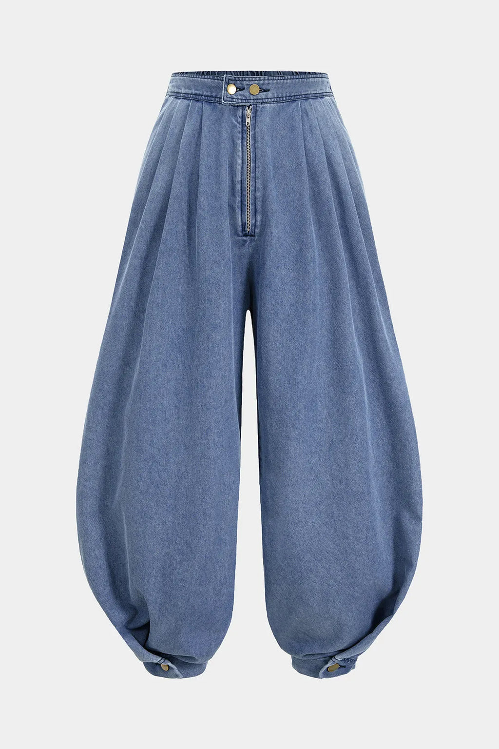 Kalina | Szerokie Jeansy Damskie Plisowane | Wysoki Stan Butik Modowy