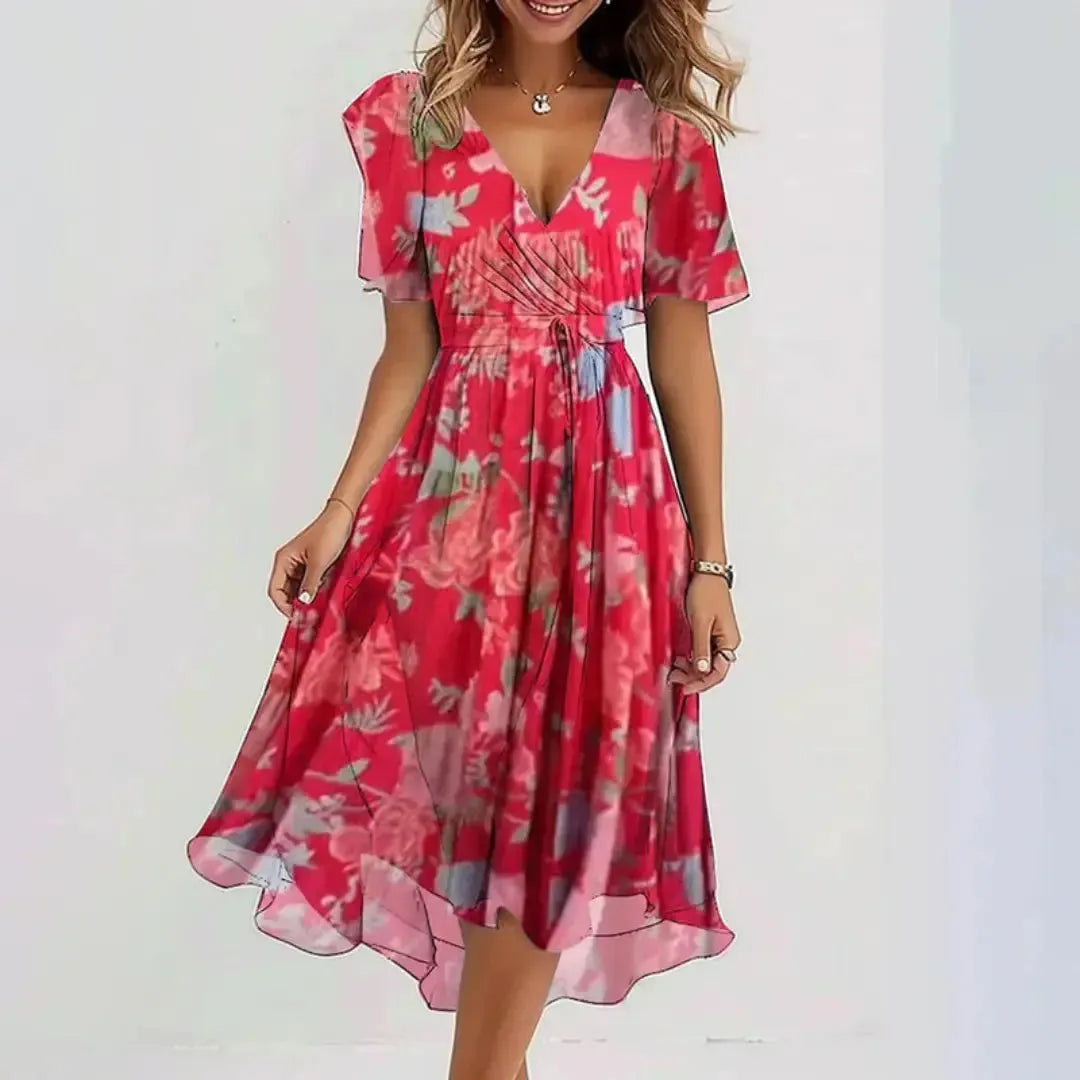 Livia | Sukienka Damska Zwiewna Asymetryczna | Midi Butik Modowy