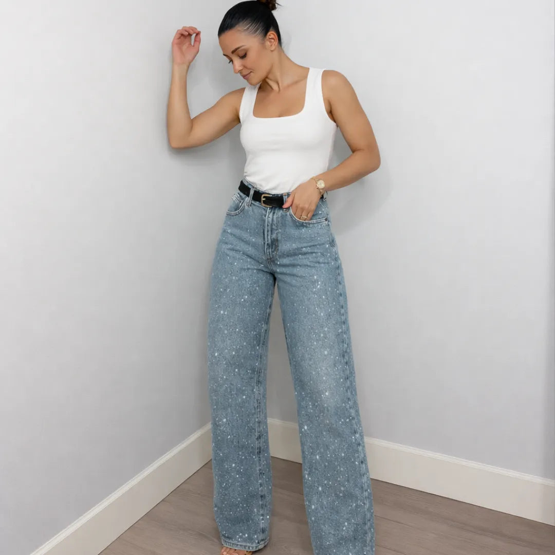Lorenza Jeansy Damskie z Wysokim Stanem | Stylowe i Modne Butik Modowy