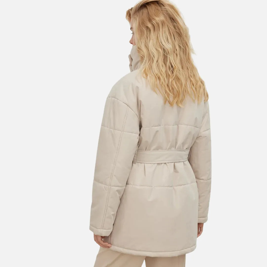 Marzena Zimowa Kurtka Damska | Wiązana w Pasie i Casualowa Butik Modowy