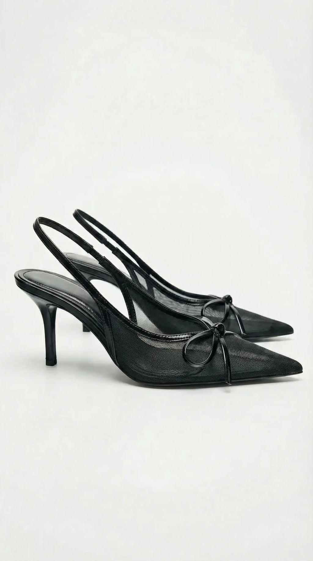 Mila Czółenka Damskie | Tiulowe, Spiczasty Nos, Regulowany Pasek Butik Modowy