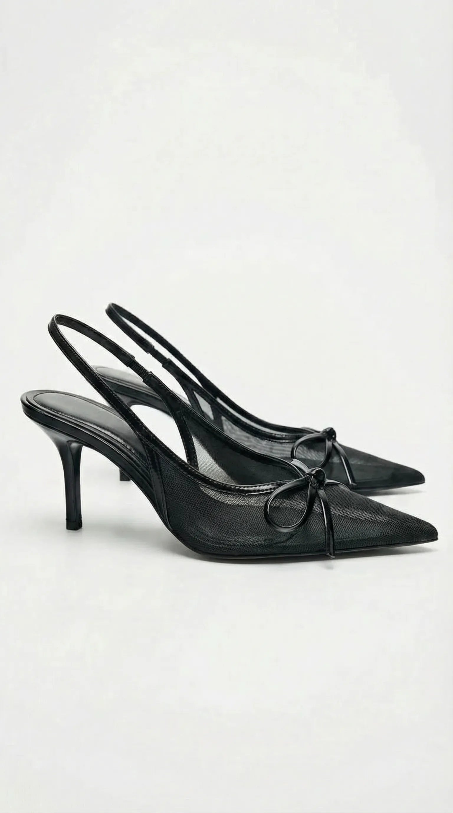Mila Czółenka Damskie | Tiulowe, Spiczasty Nos, Regulowany Pasek Butik Modowy