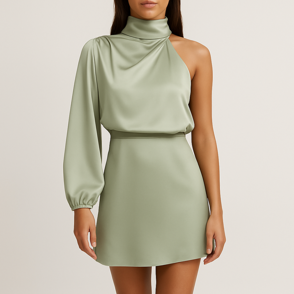Noelia | Sukienka Damska Satynowa Asymetryczna | Maxi