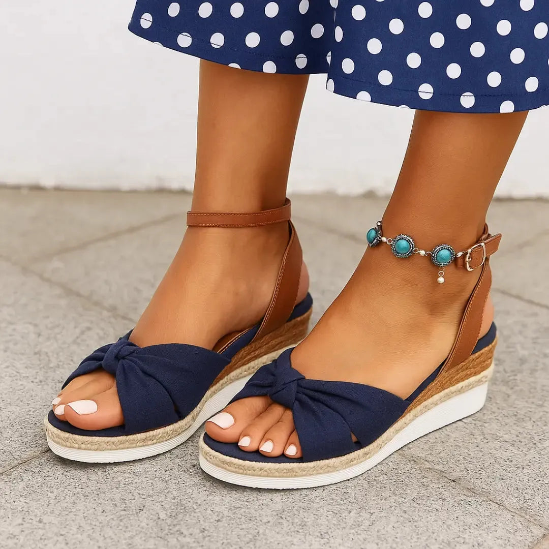 Olivia | Damskie Stylowe Sandały Espadryle | Na Koturnie Butik Modowy