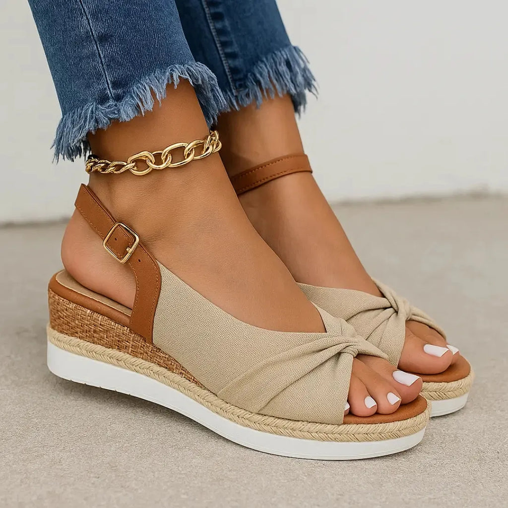 Olivia | Damskie Stylowe Sandały Espadryle | Na Koturnie Butik Modowy