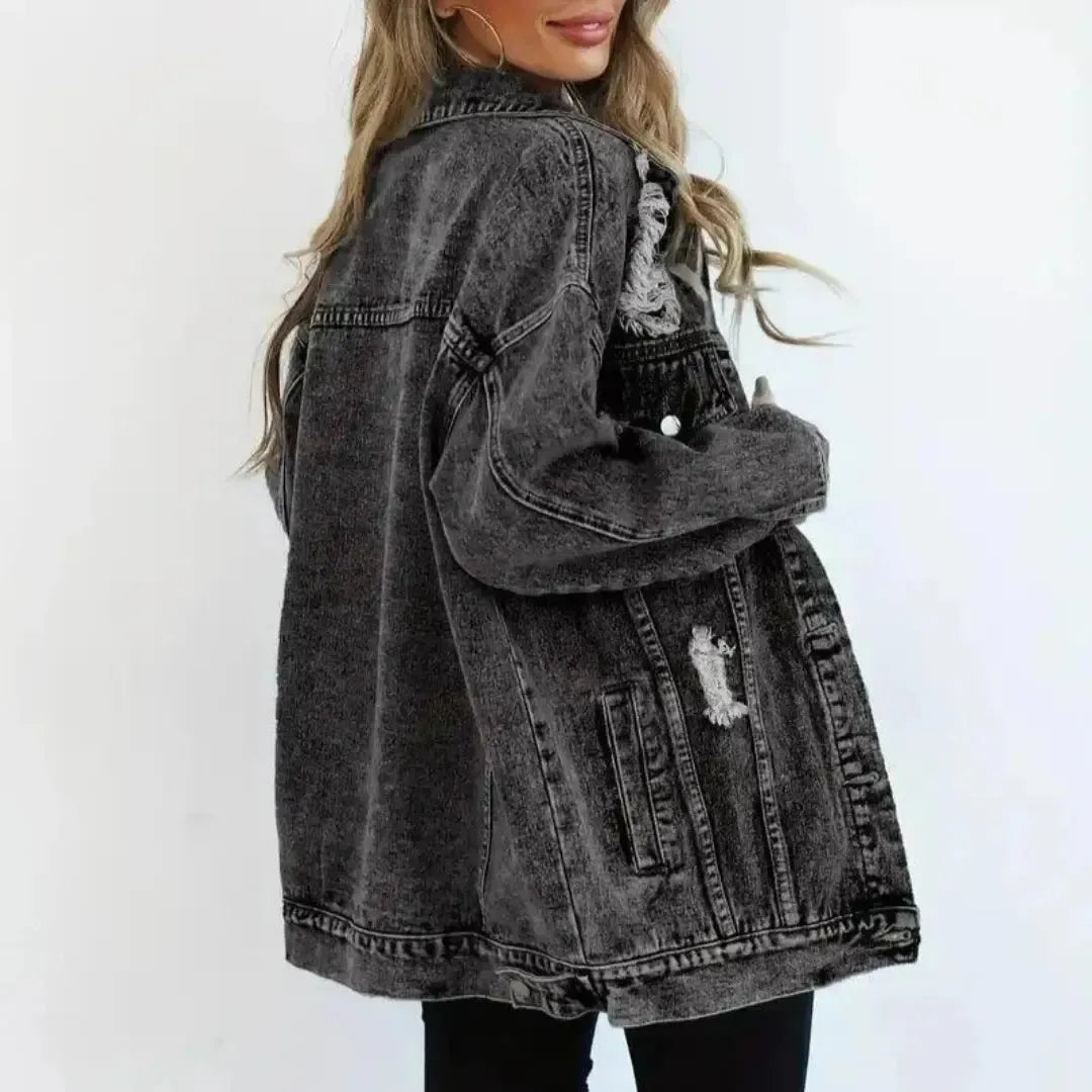 Raquel | Damska Oversize Kurtka Dżinsowa | Elegancki na co dzień Butik Modowy