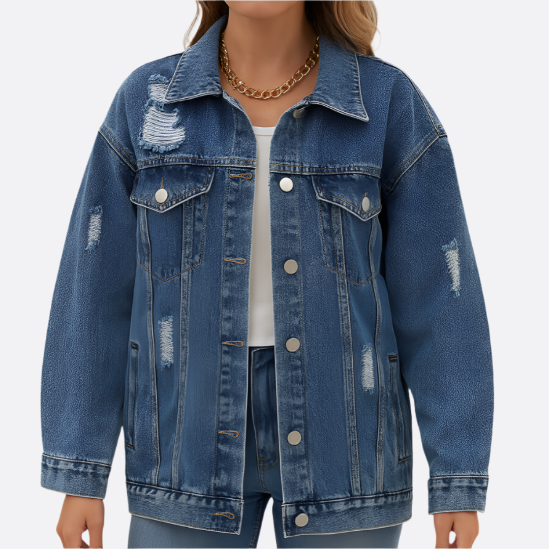 Raquel | Damska Oversize Kurtka Dżinsowa | Oddychająca Casualowa