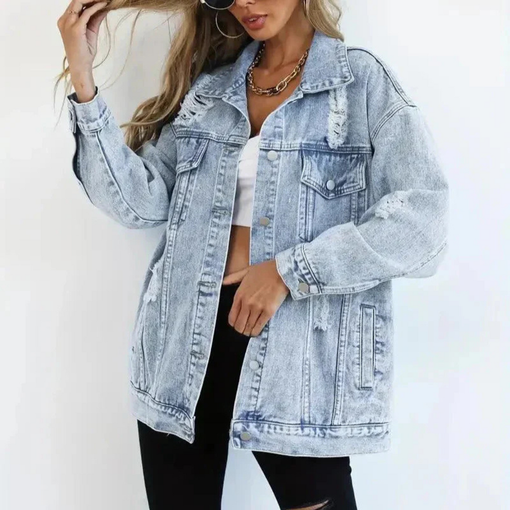 Raquel | Damska Oversize Kurtka Dżinsowa | Oddychająca Casualowa