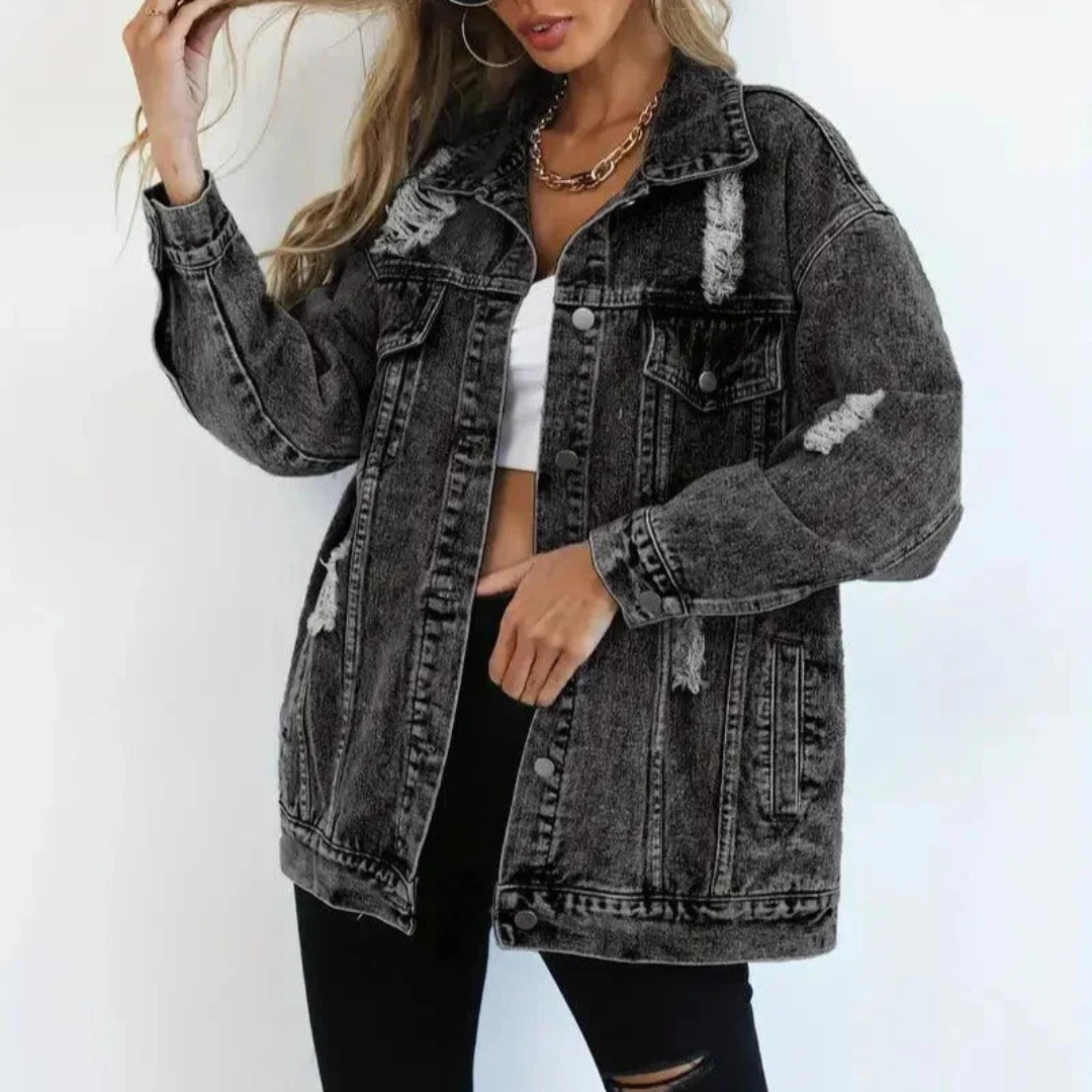 Raquel | Damska Oversize Kurtka Dżinsowa | Oddychająca Casualowa