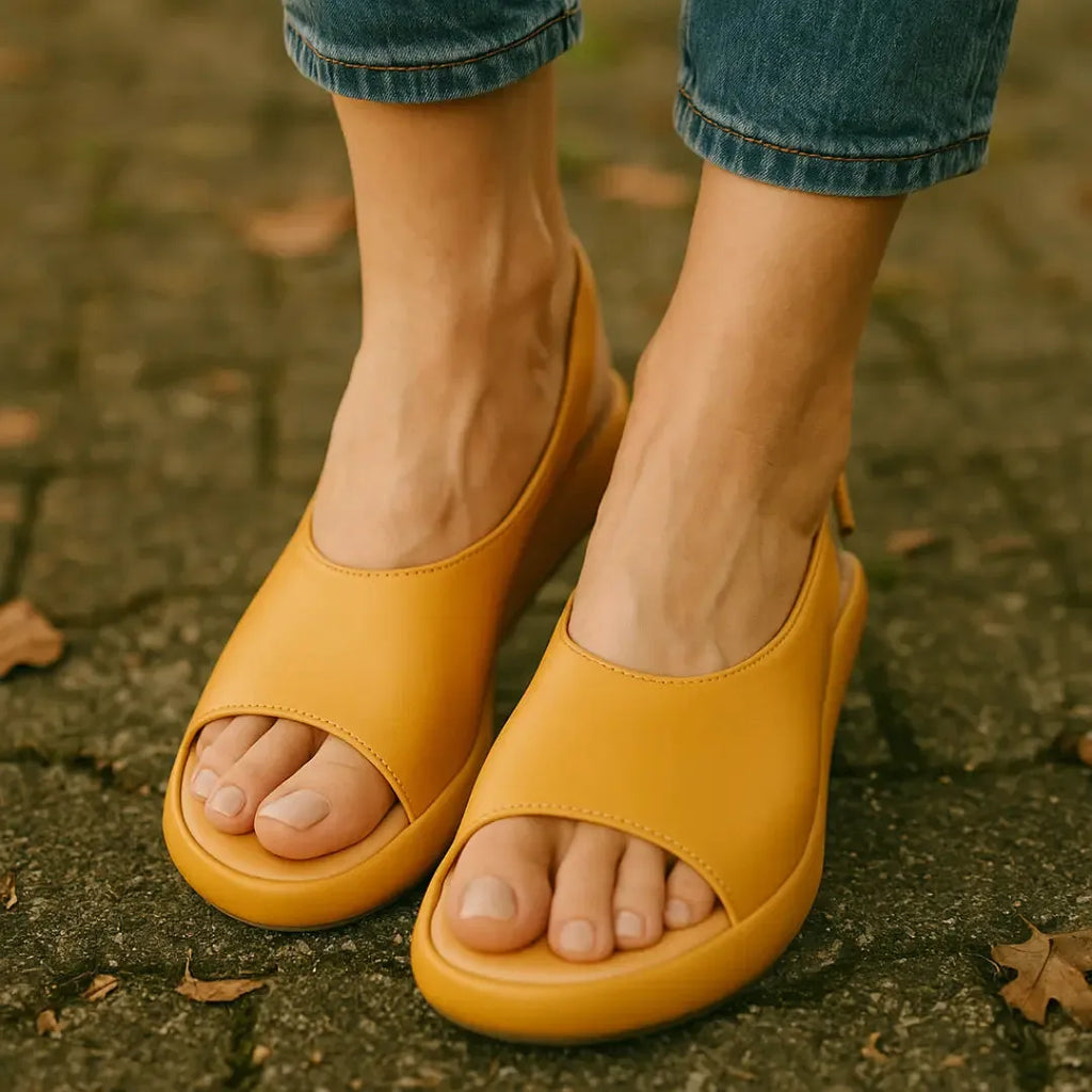 Sonia | Damskie Eleganckie Sandały Slingback | Płaskie Odkryte Palce Butik Modowy