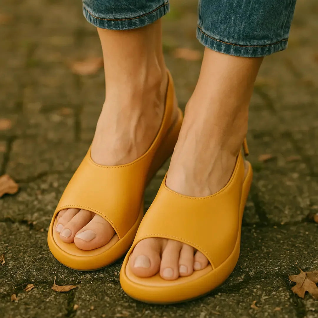 Sonia | Damskie Eleganckie Sandały Slingback | Płaskie Odkryte Palce Butik Modowy