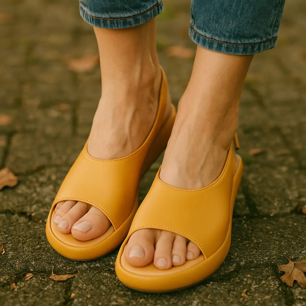 Sonia | Damskie Eleganckie Sandały Slingback | Płaskie Odkryte Palce Butik Modowy