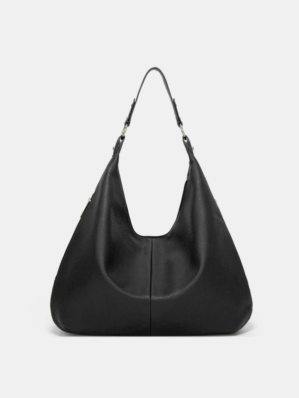 Elegancka torebka hobo na ramię w kolorze czarnym, widok z przodu