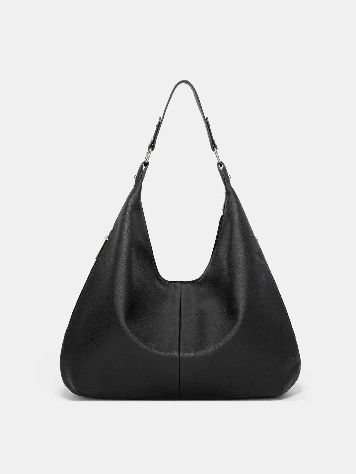 Elegancka torebka hobo na ramię w kolorze czarnym, widok z przodu