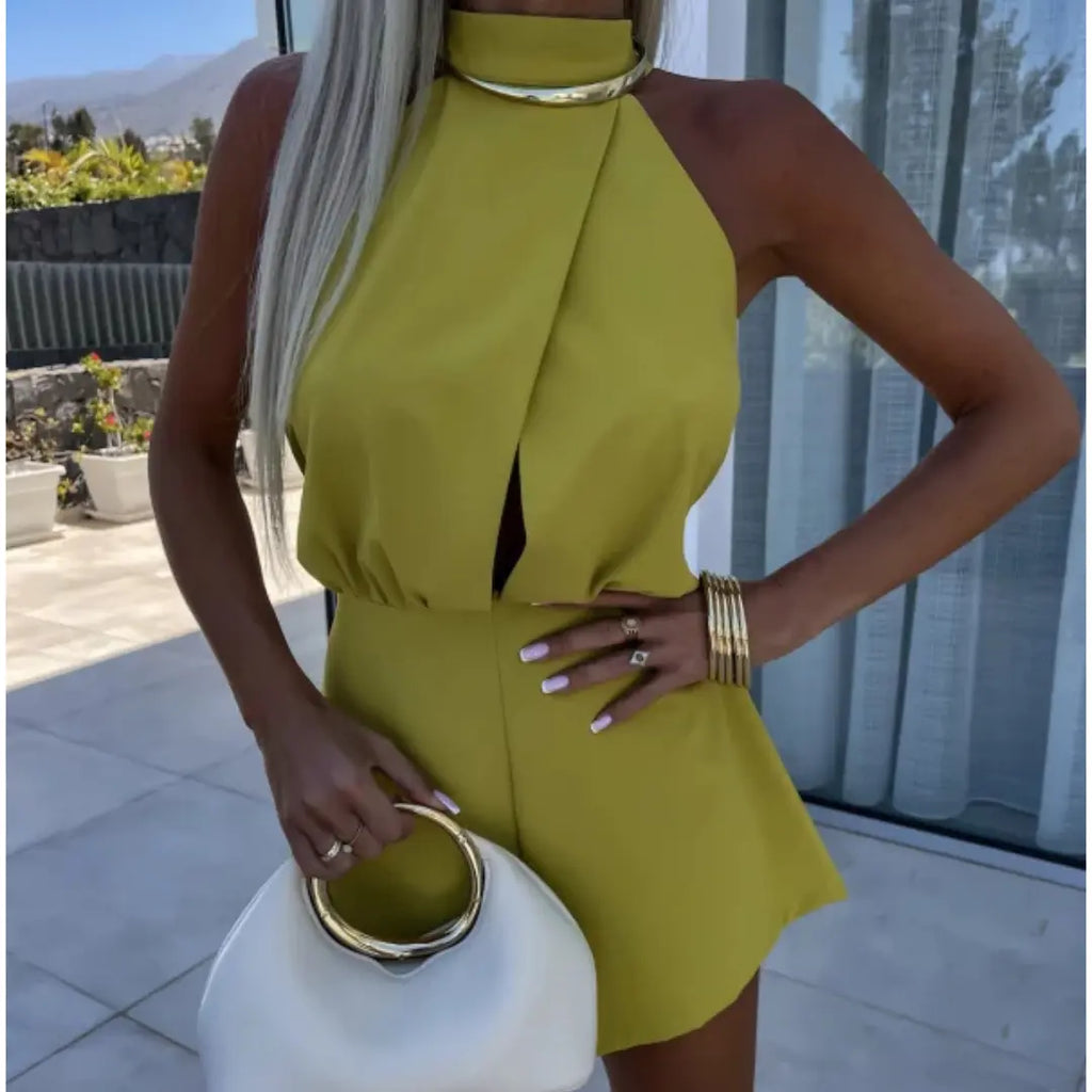 Valeria | Kombinezon Damski Elegancki Nowoczesny | Halter Butik Modowy