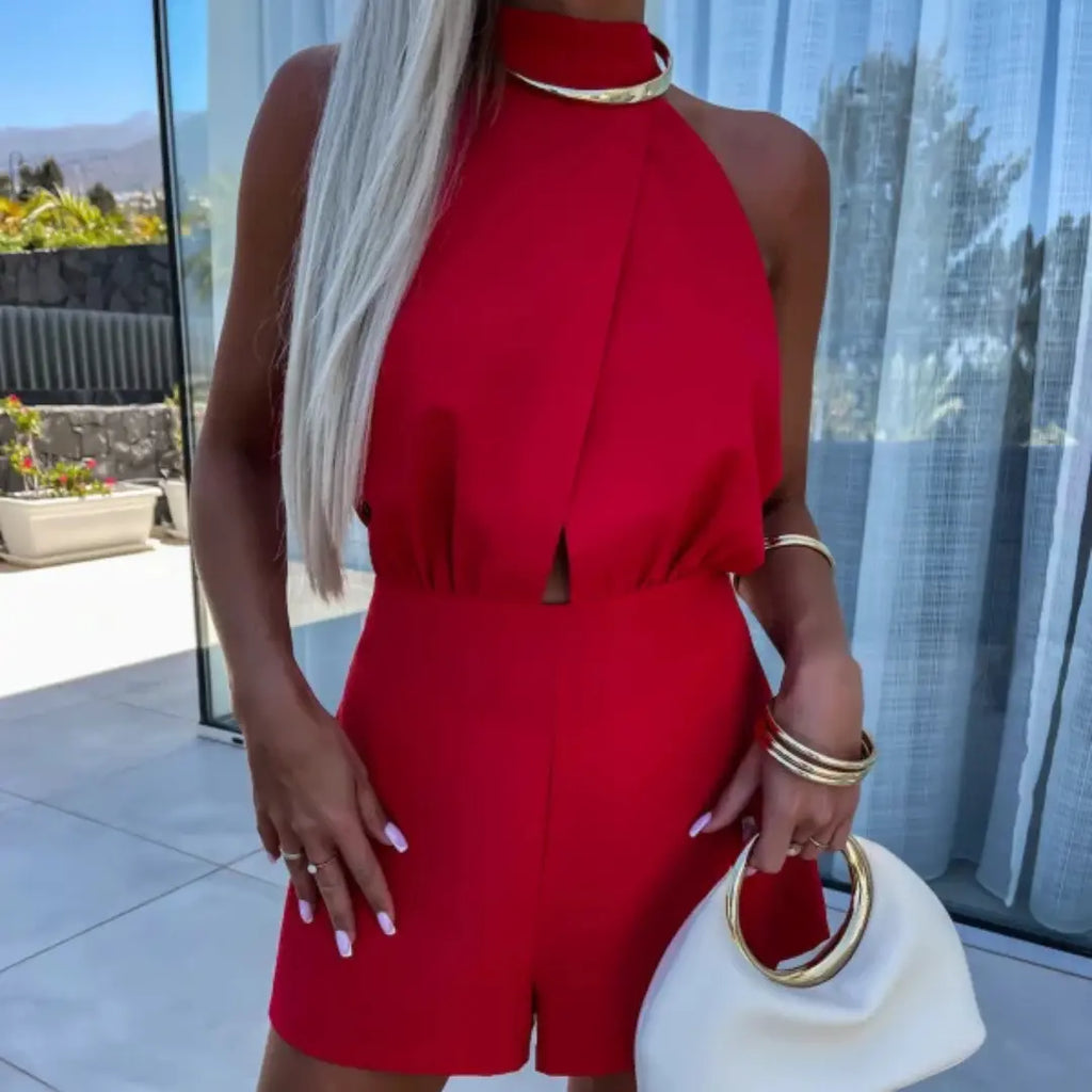 Valeria | Kombinezon Damski Elegancki Nowoczesny | Halter Butik Modowy