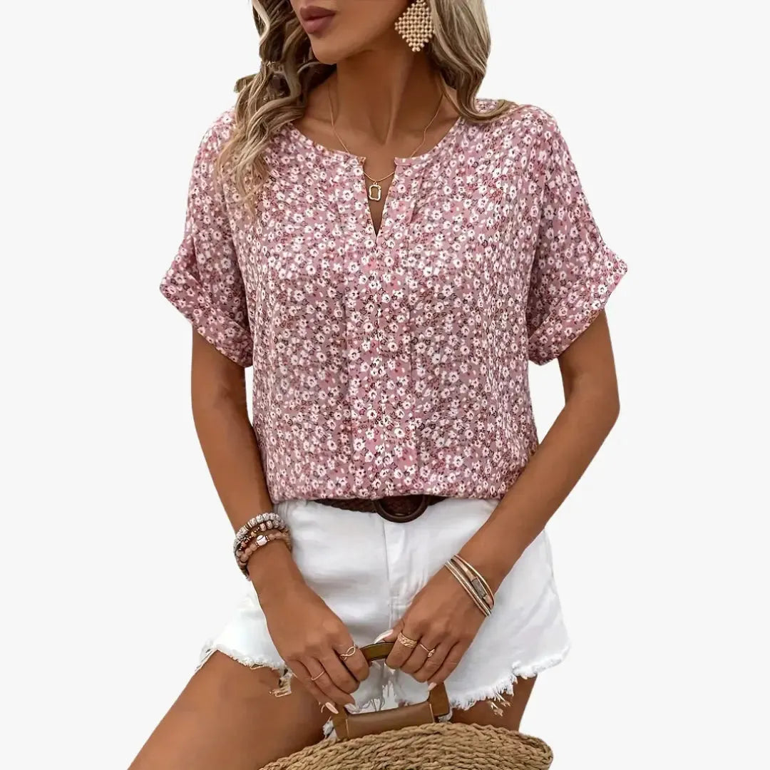 Victoria | Damska Bluzka Elegancki | Kwiatowy Nadruk Butik Modowy