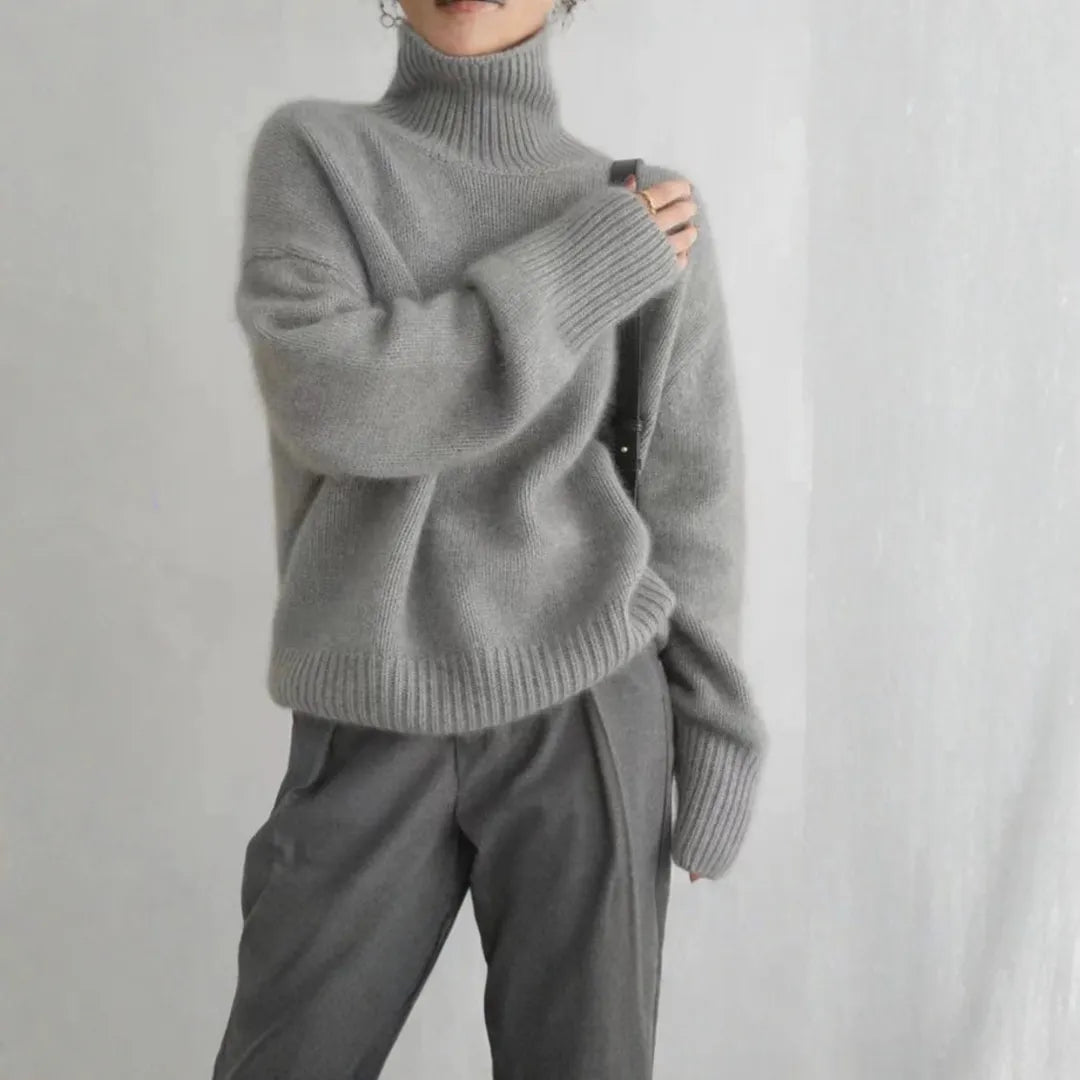 Zofia Sweter Damski z Golfem | Luźny i Elegancki Butik Modowy