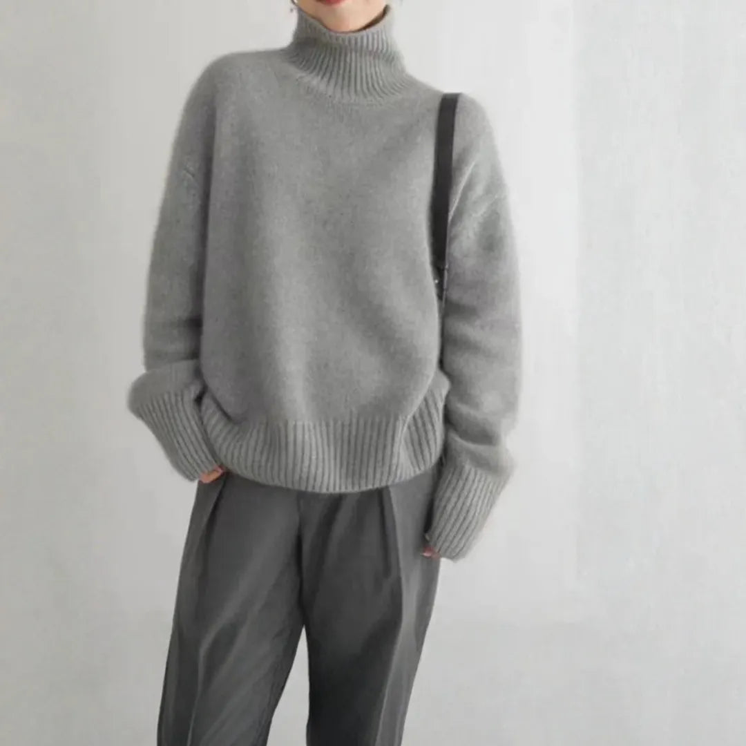 Zofia Sweter Damski z Golfem | Luźny i Elegancki Butik Modowy