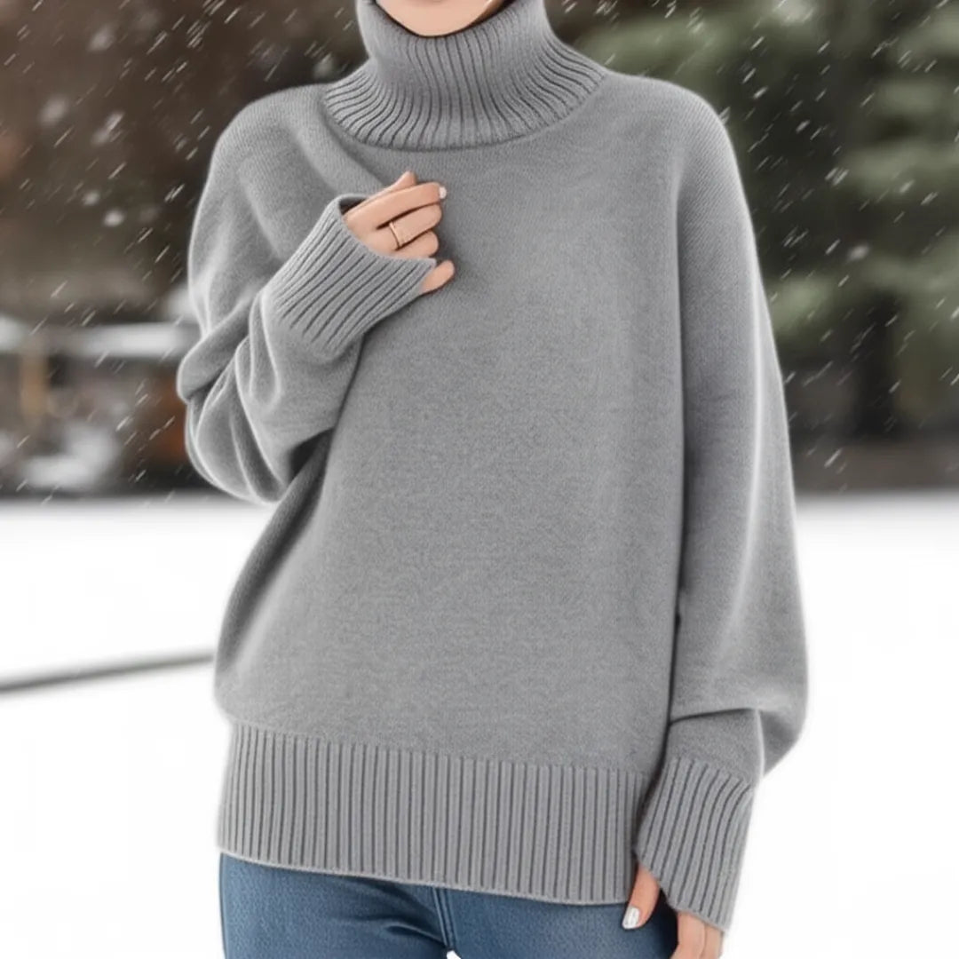 Zofia Sweter Damski z Golfem | Luźny i Elegancki Butik Modowy