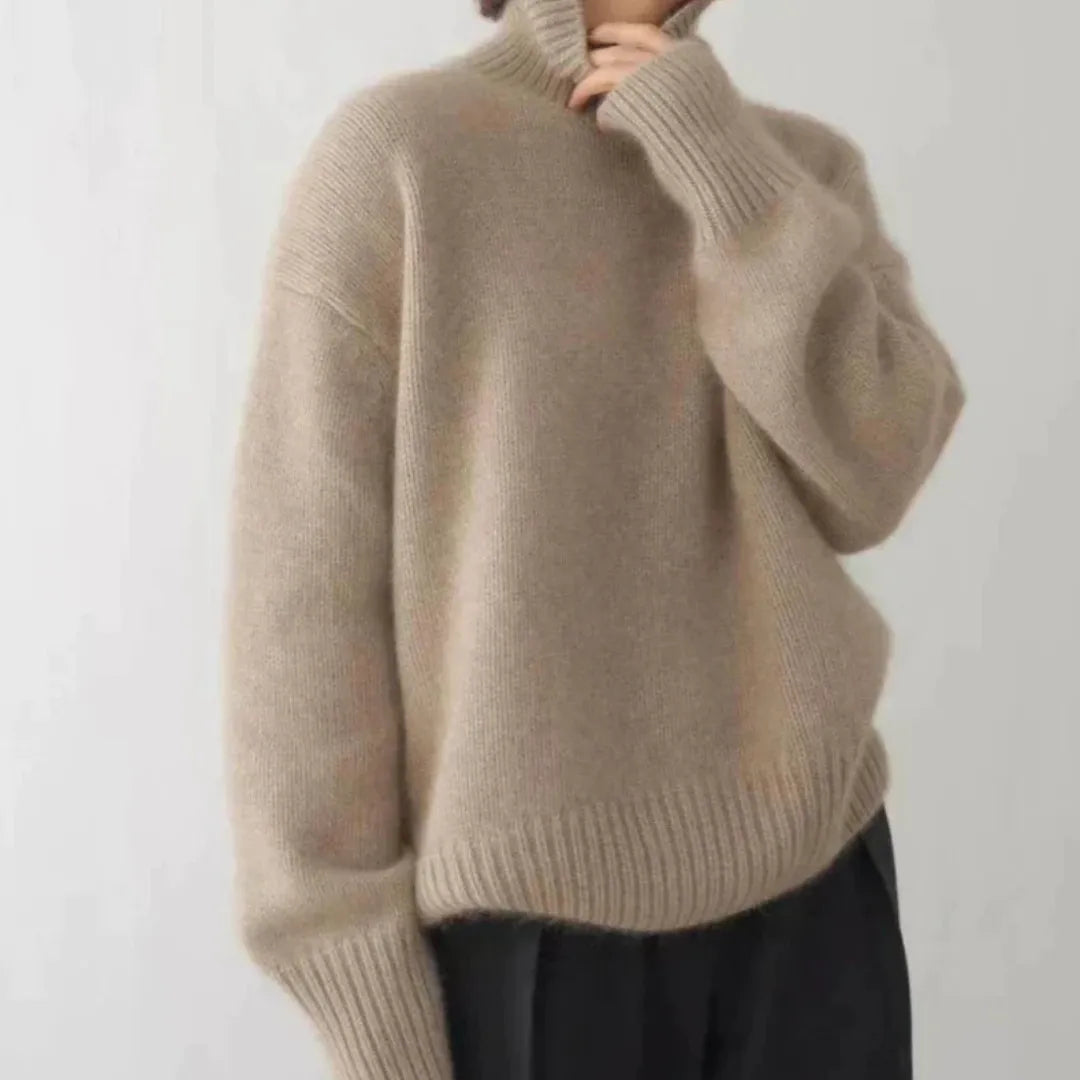 Zofia Sweter Damski z Golfem | Luźny i Elegancki Butik Modowy