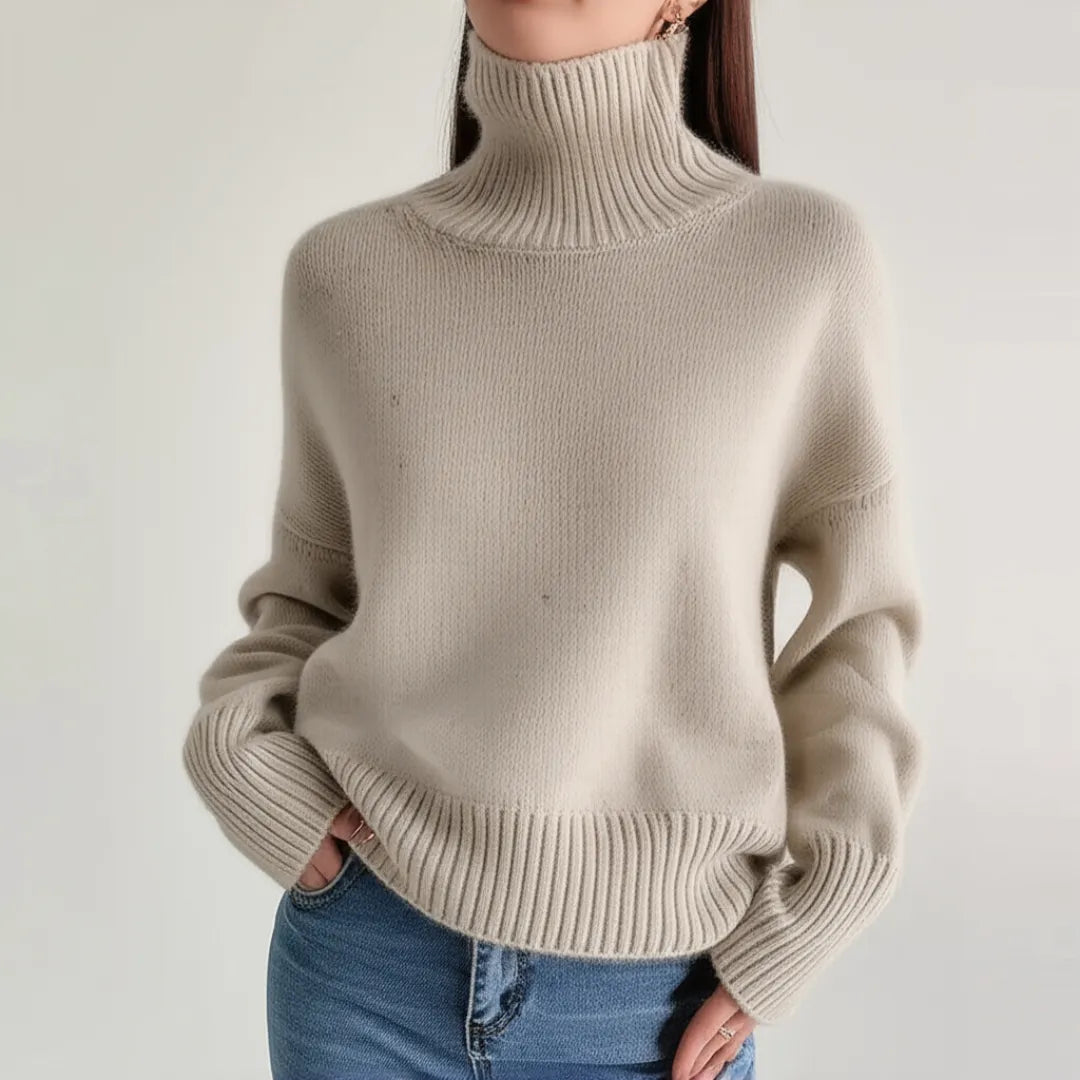 Zofia Sweter Damski z Golfem | Luźny i Elegancki Butik Modowy