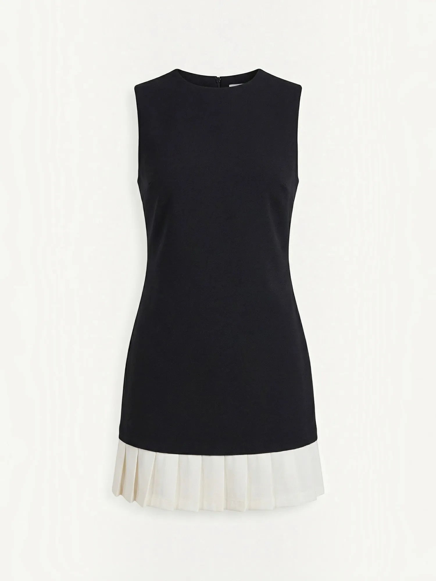 Celine – sukienka mini damska o linii A, bez rękawów, czarna | Butik Modowy