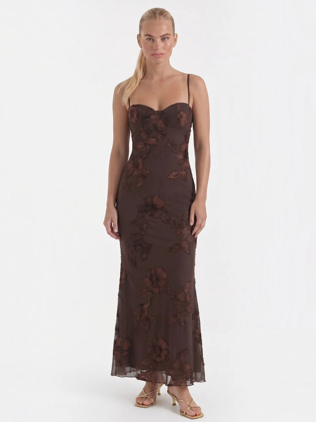 Chantal – gorsetowa sukienka maxi damska w kwiaty, wieczorowa | Butik Modowy