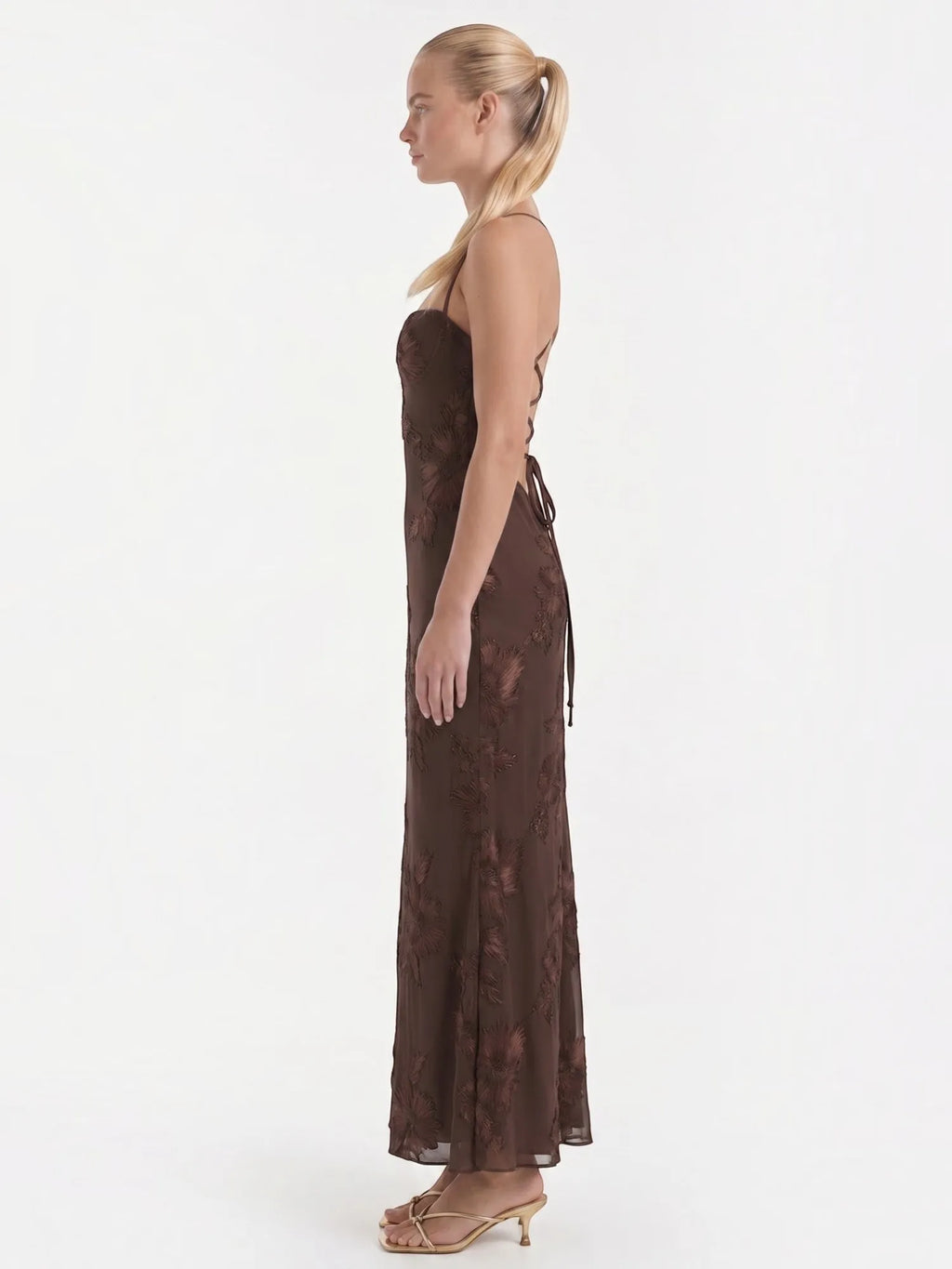 Chantal – gorsetowa sukienka maxi damska w kwiaty, wieczorowa | Butik Modowy