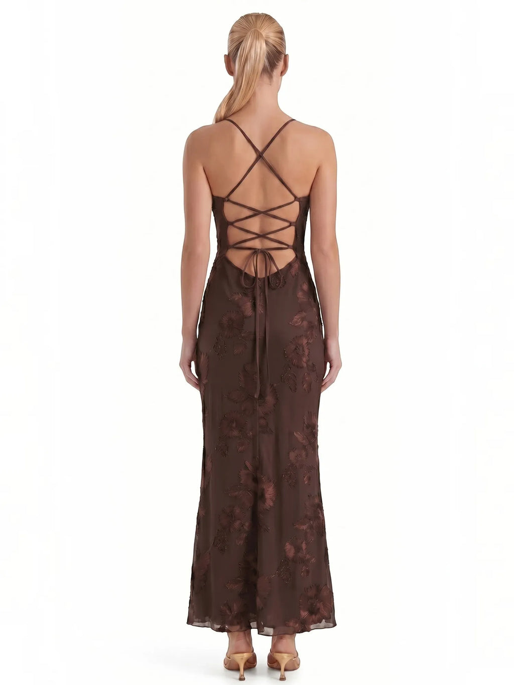 Chantal – gorsetowa sukienka maxi damska w kwiaty, wieczorowa | Butik Modowy