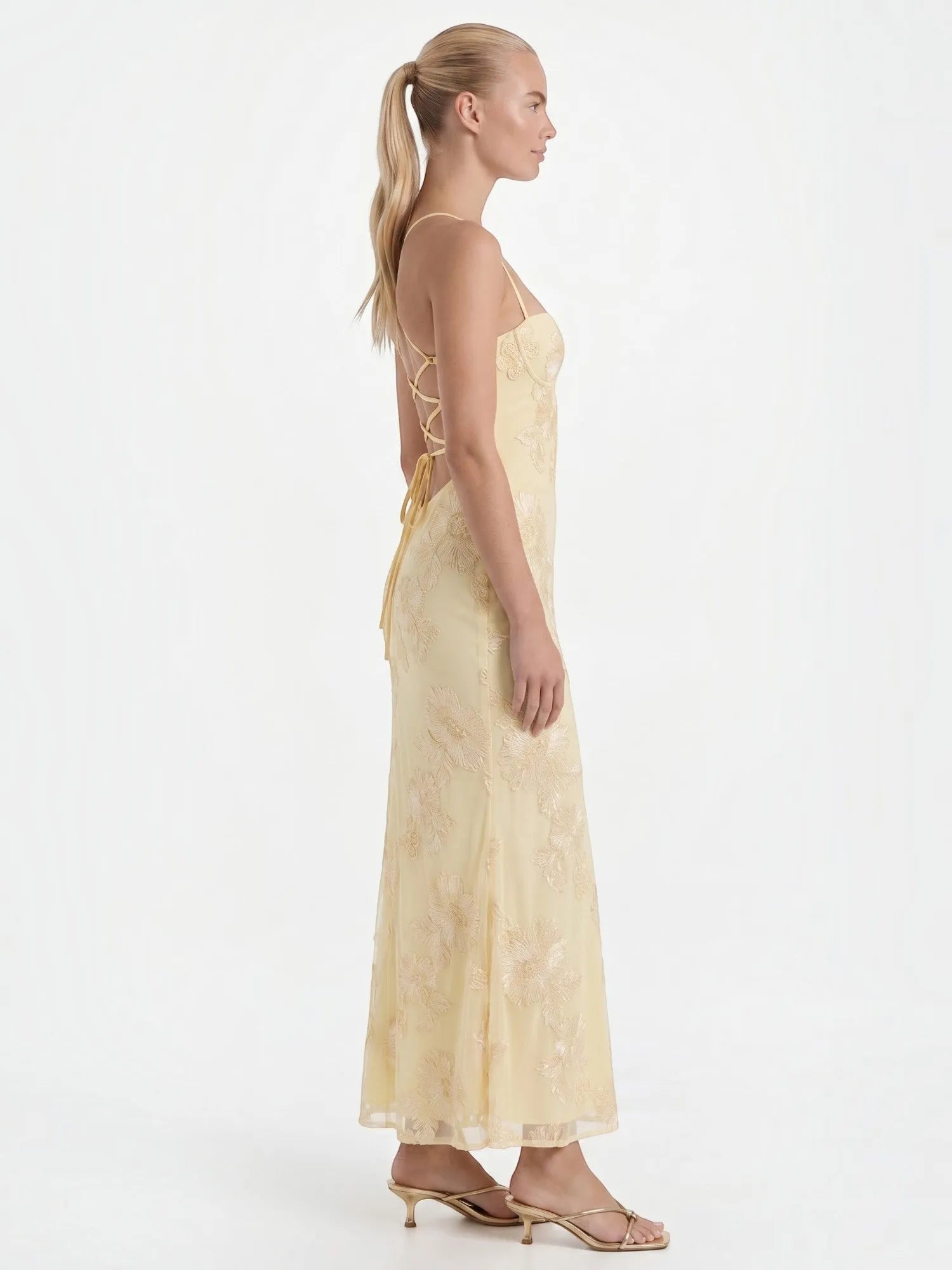 Chantal – gorsetowa sukienka maxi damska w kwiaty, wieczorowa | Butik Modowy