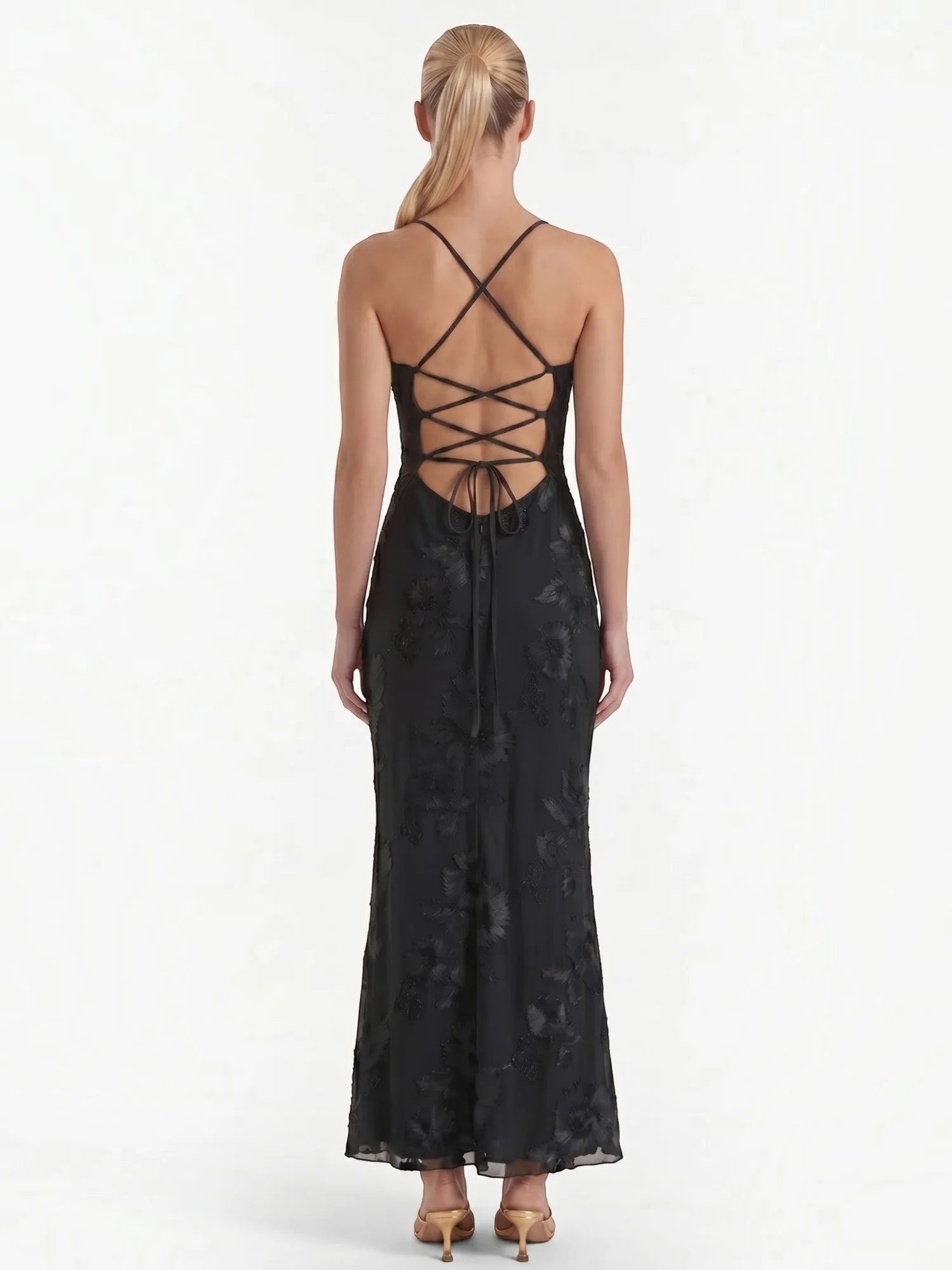 Chantal – gorsetowa sukienka maxi damska w kwiaty, wieczorowa | Butik Modowy