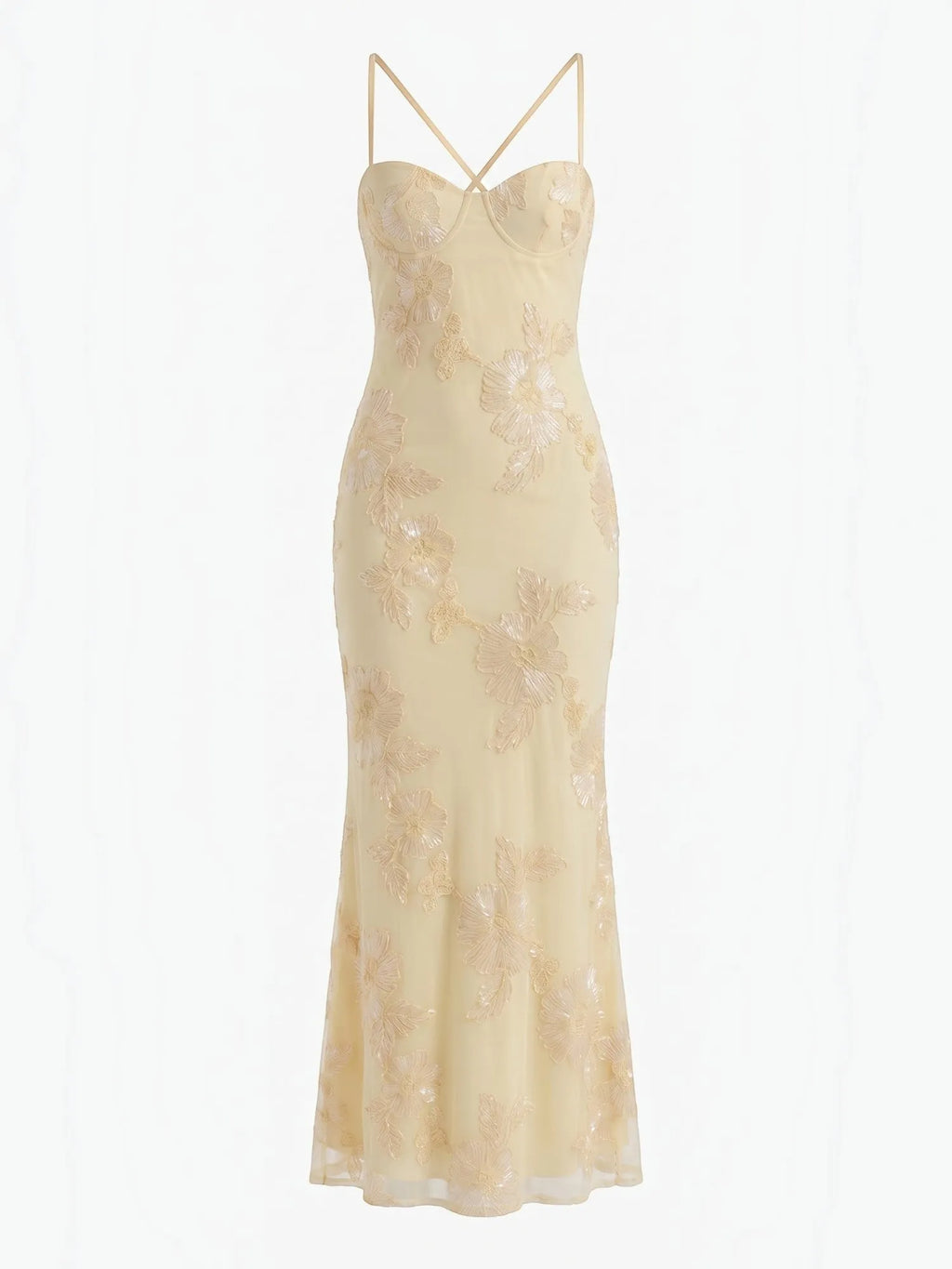 Chantal – gorsetowa sukienka maxi damska w kwiaty, wieczorowa | Butik Modowy