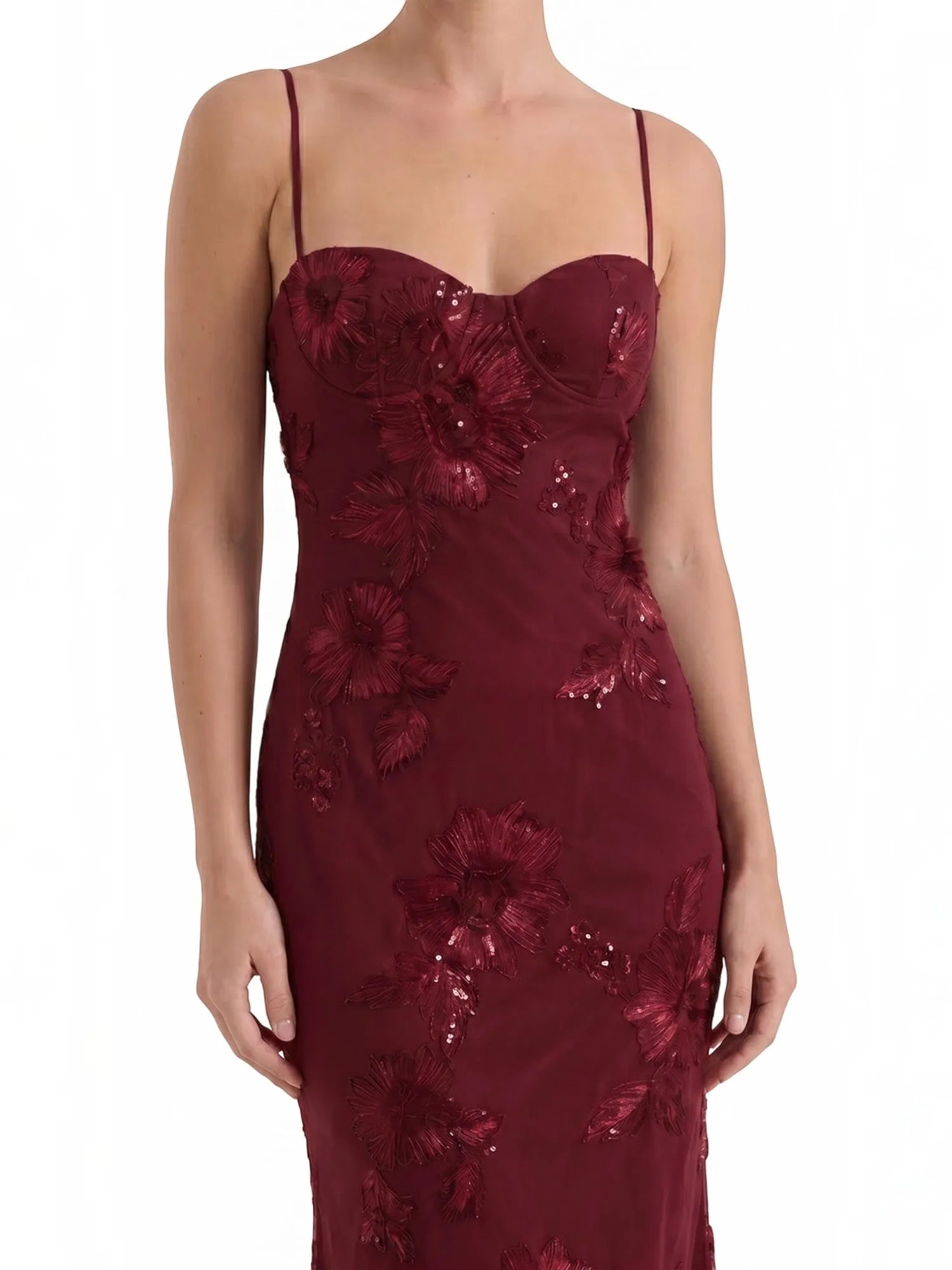 Chantal – gorsetowa sukienka maxi damska w kwiaty, wieczorowa | Butik Modowy