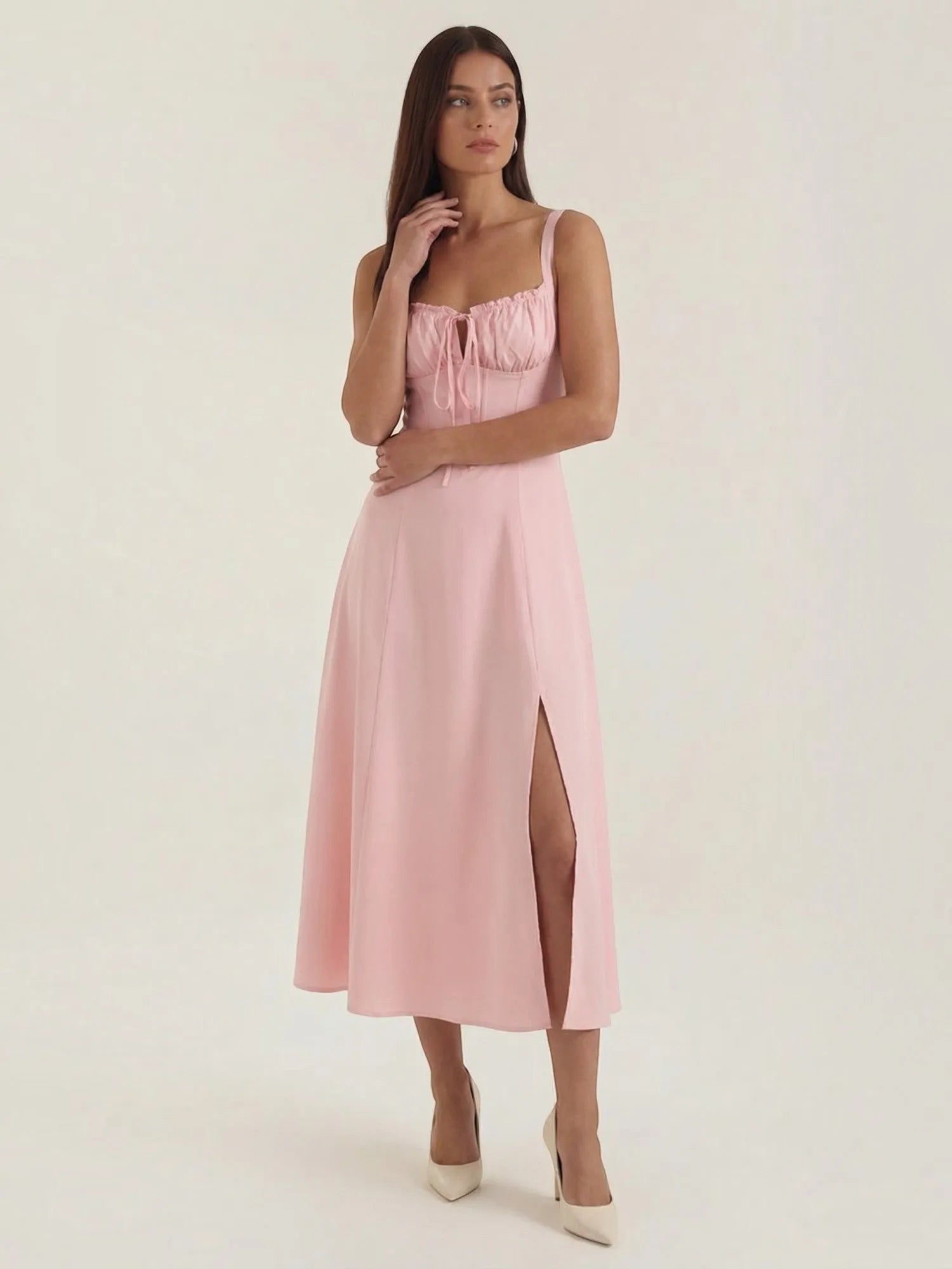 Jade – sukienka midi damska ze sznurowaniem | Butik Modowy