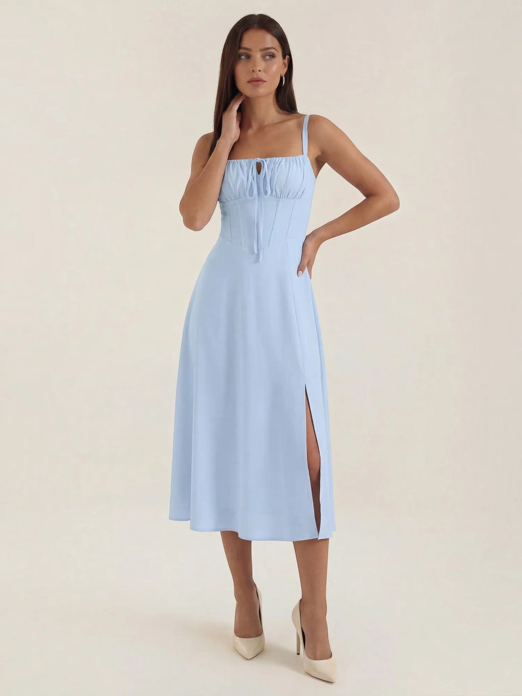 Jade – sukienka midi damska ze sznurowaniem | Butik Modowy