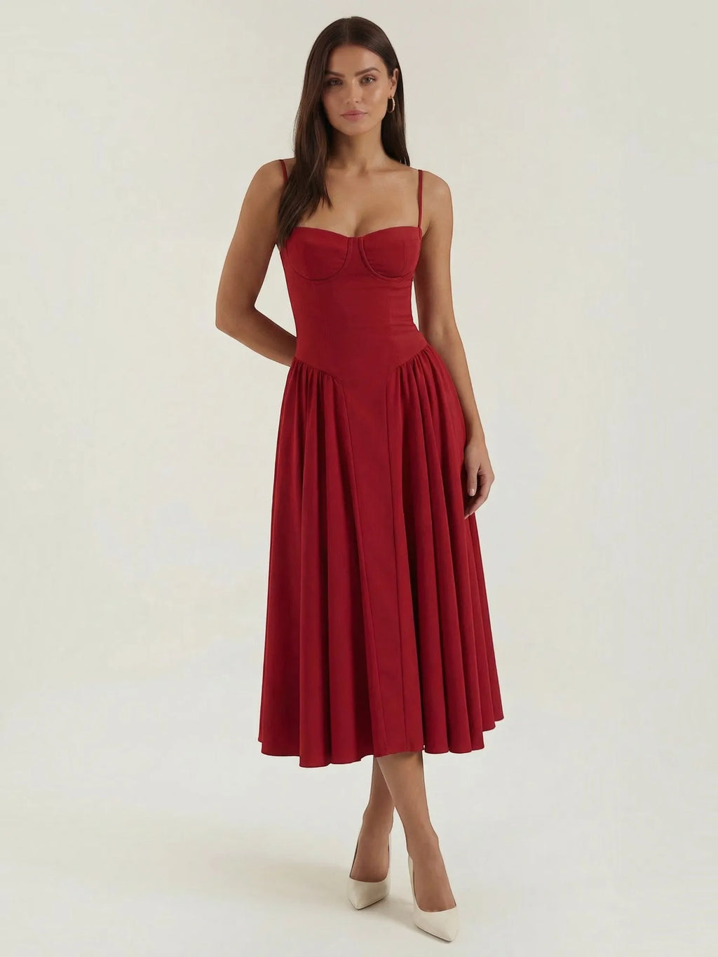 Odette – gorsetowa sukienka midi damska | Butik Modowy